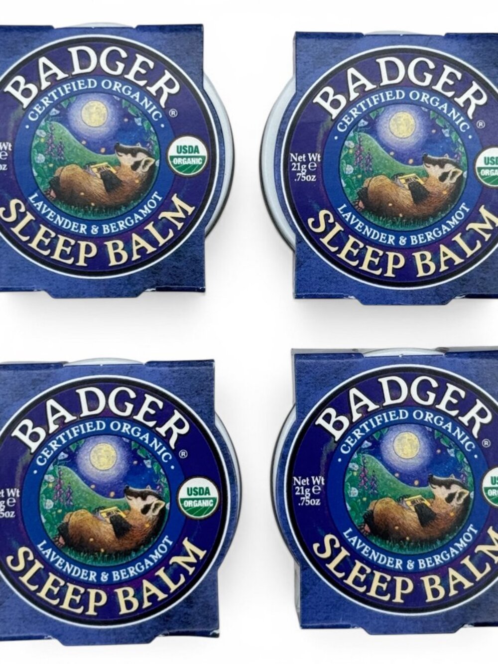 4x Badger Sleep Balm Lavender & Bergamot 0.75 oz Natural Sleep Support EXP 8/28
